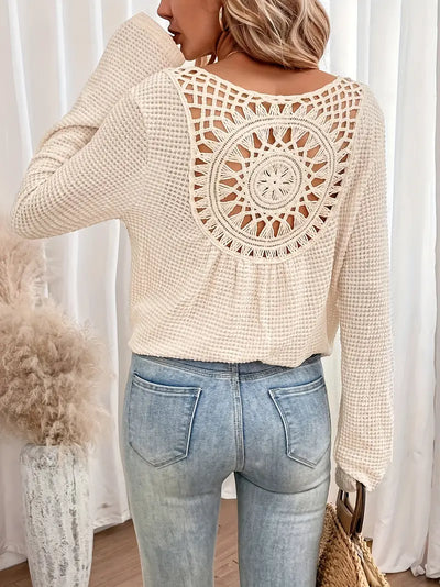 Sassa™ - Elegante top de cuello en V tipo waffle