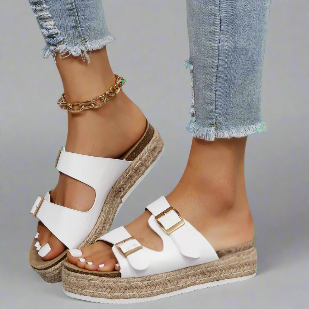 Elfriede | Sandalias de cuero premium brillante