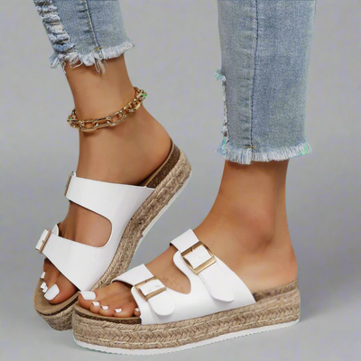 Elfriede | Sandalias de cuero premium brillante