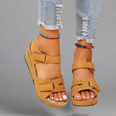Gudula | Elegantes sandalias ortopédicas de material premium suave para días de verano sin dolor