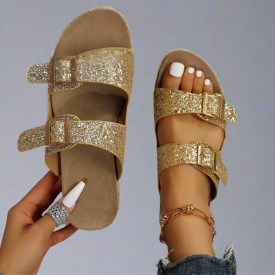 Elfriede | Sandalias de cuero premium brillante