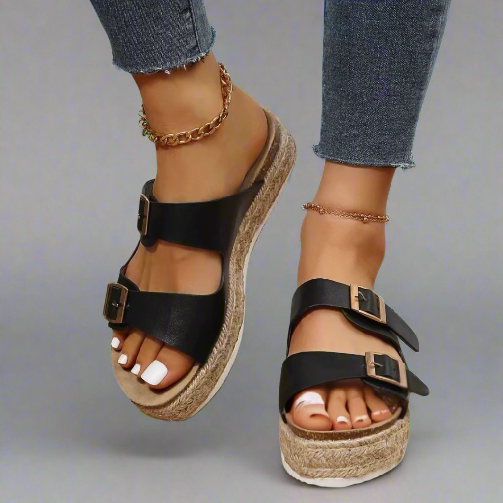 Elfriede | Sandalias de cuero premium brillante