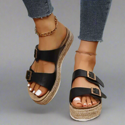 Elfriede | Sandalias de cuero premium brillante