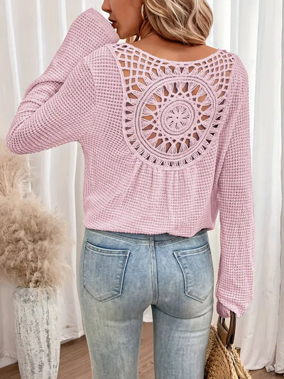 Sassa™ - Elegante top de cuello en V tipo waffle