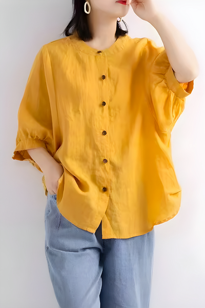 Blusa Relajada de Lino Fresco