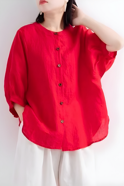Blusa Relajada de Lino Fresco
