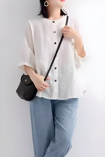 Blusa Relajada de Lino Fresco