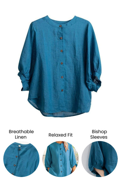 Blusa Relajada de Lino Fresco
