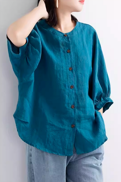 Blusa Relajada de Lino Fresco