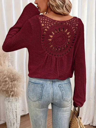 Sassa™ - Elegante top de cuello en V tipo waffle