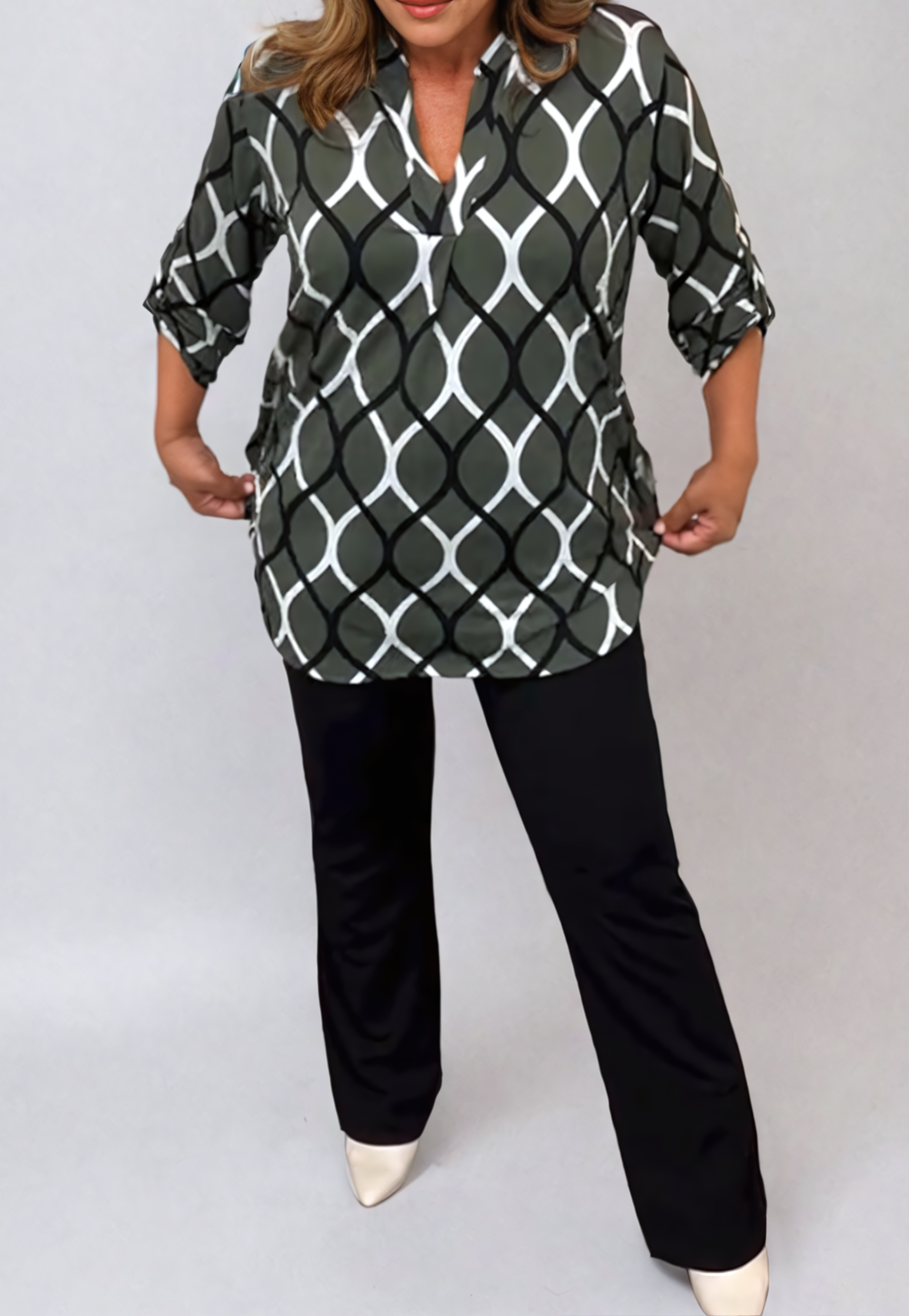 Blusa de geometría elegante Grace