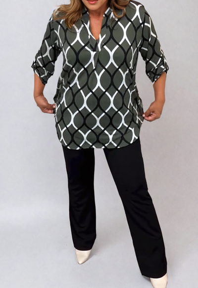 Blusa de geometría elegante Grace