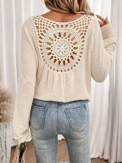 Sassa™ - Elegante top de cuello en V tipo waffle