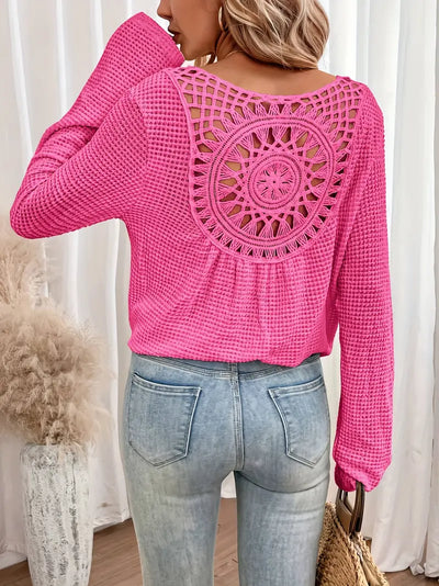 Sassa™ - Elegante top de cuello en V tipo waffle