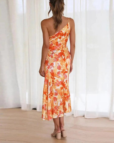 Pamela - Vestido Maxi Asimétrico con Patrón Floral para Mujeres