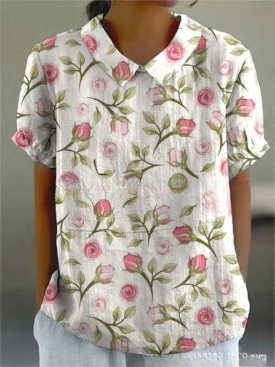 Lina | Blusa de Lino Floral