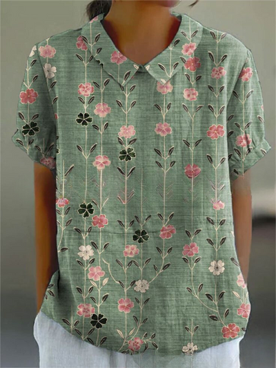 Lina | Blusa de Lino Floral