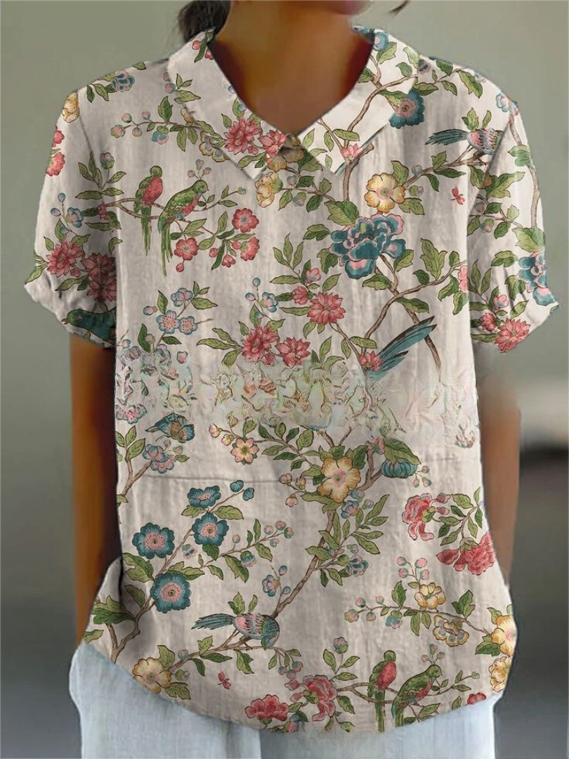 Lina | Blusa de Lino Floral
