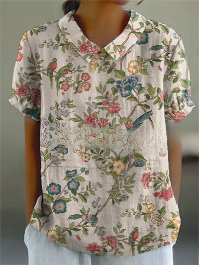 Lina | Blusa de Lino Floral
