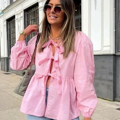 Blusa con Lazo de Encaje