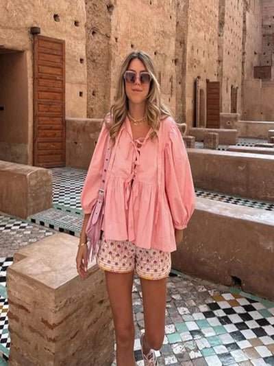 Blusa con Lazo de Encaje