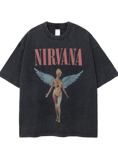 Camiseta de banda de rock desgastada Dakota
