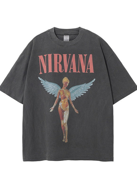 Camiseta de banda de rock desgastada Dakota