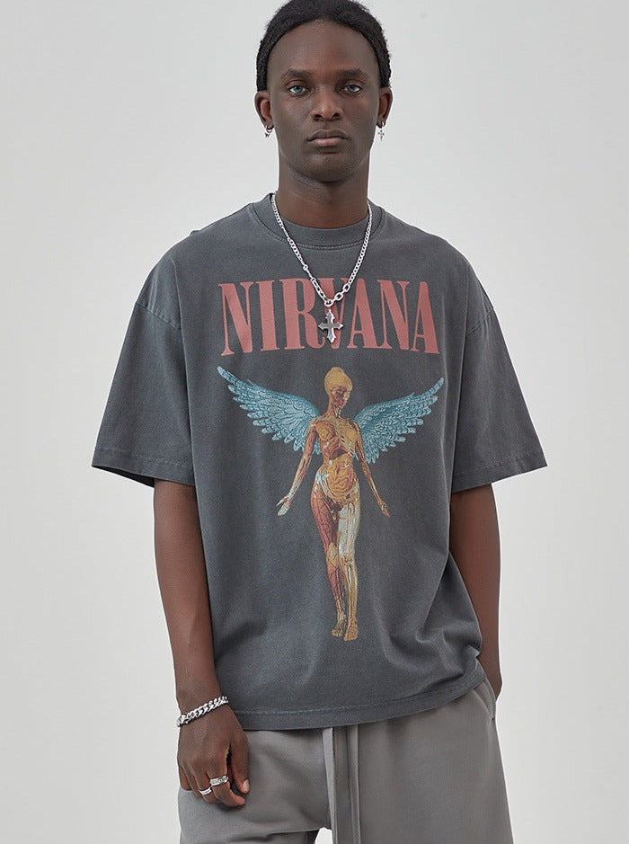 Camiseta de banda de rock desgastada Dakota