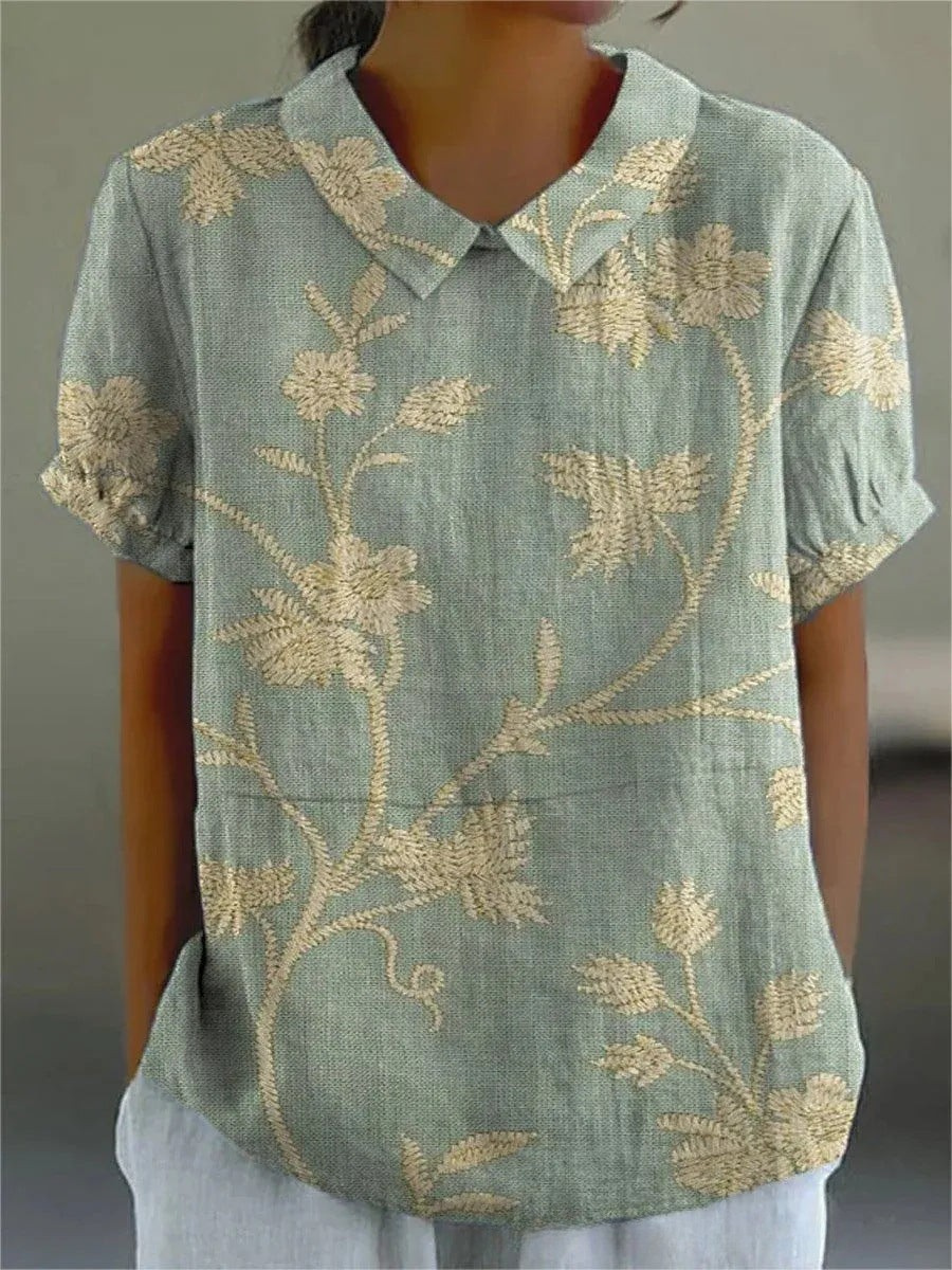 Lina | Blusa de Lino Floral