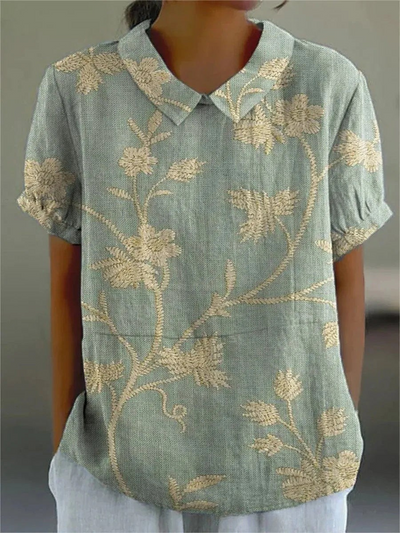Lina | Blusa de Lino Floral