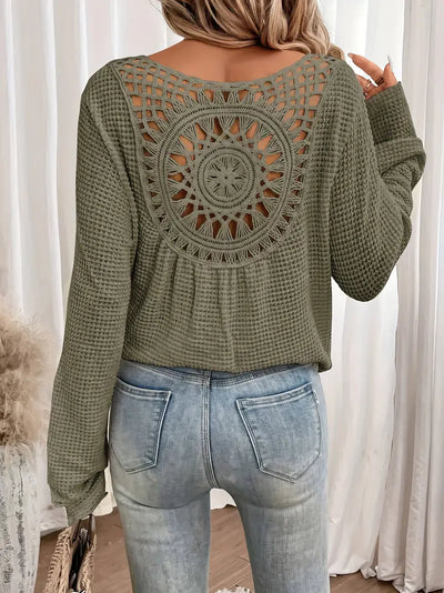 Sassa™ - Elegante top de cuello en V tipo waffle