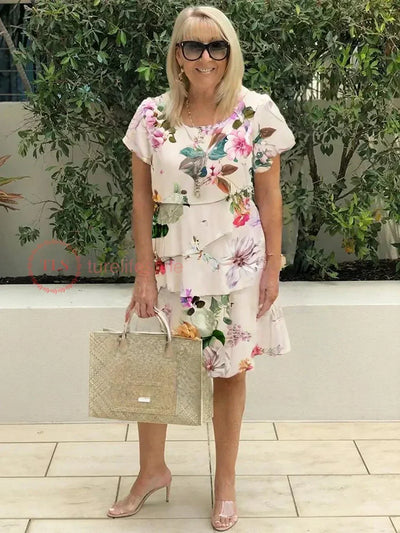 Cheryl - Vestido Floral con Volantes y Pliegues
