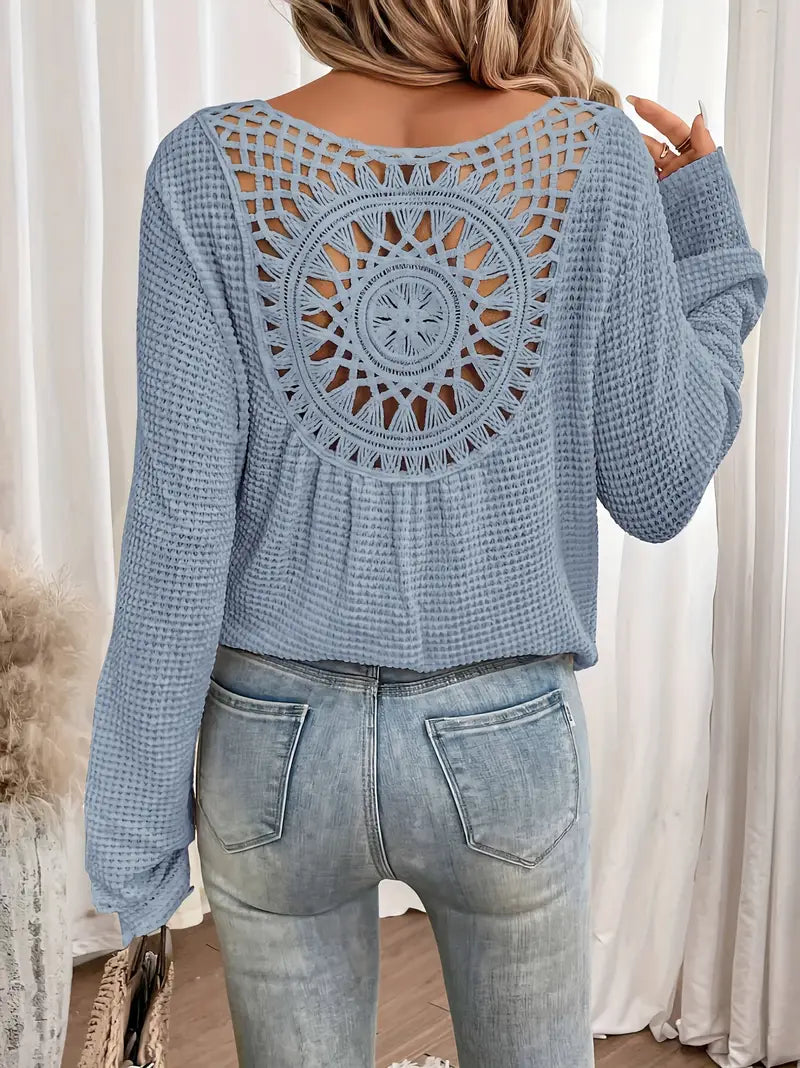 Sassa™ - Elegante top de cuello en V tipo waffle