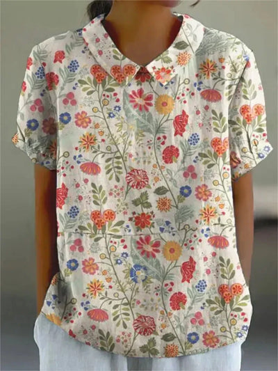 Lina | Blusa de Lino Floral