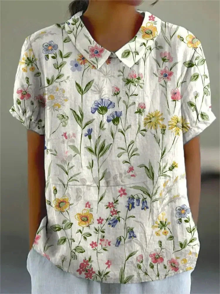 Lina | Blusa de Lino Floral