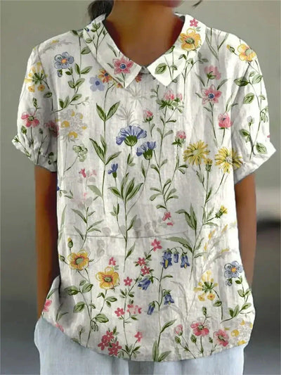 Lina | Blusa de Lino Floral