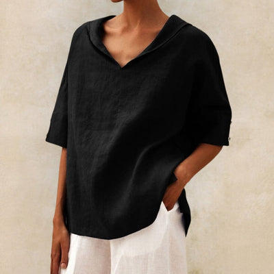 Lena™ | Camisa de Lino Casual de Cuello en V para Mujer