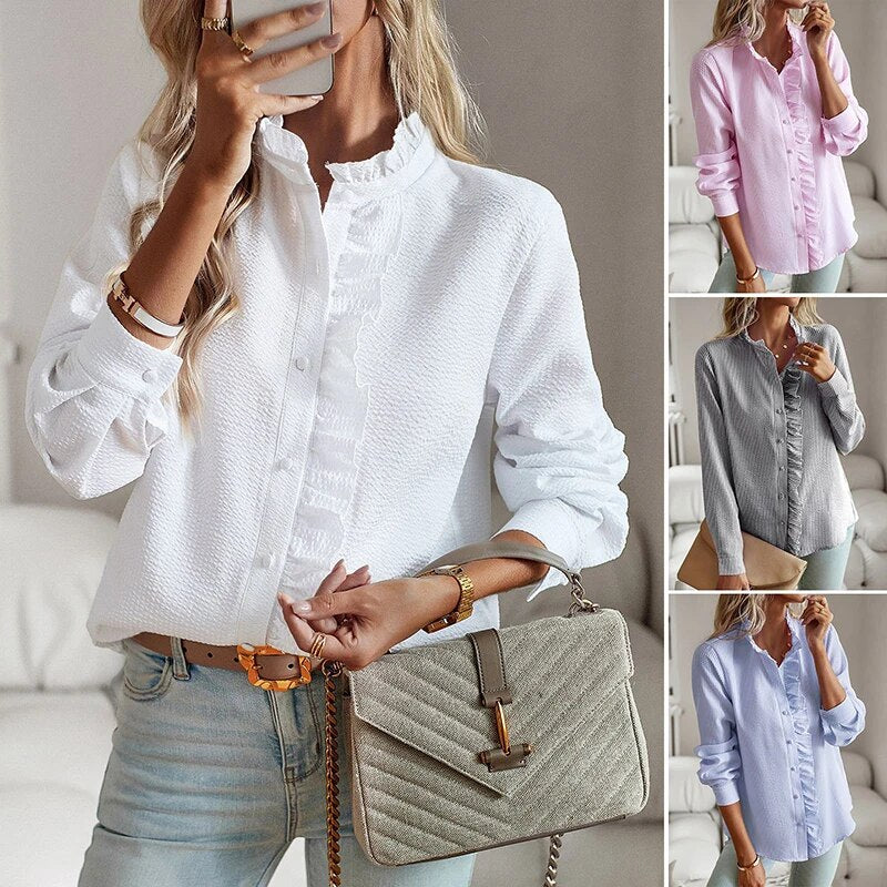 Emma - Camisa cómoda de manga larga