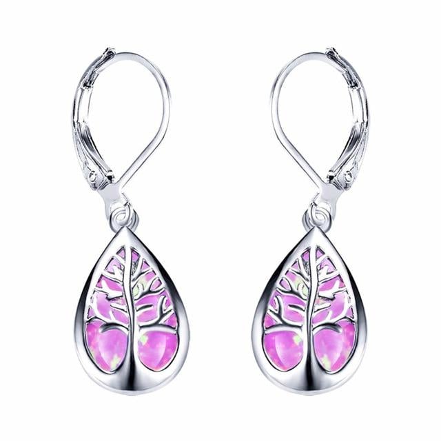 Pendientes Árbol de la Vida en Ópalo y Plata