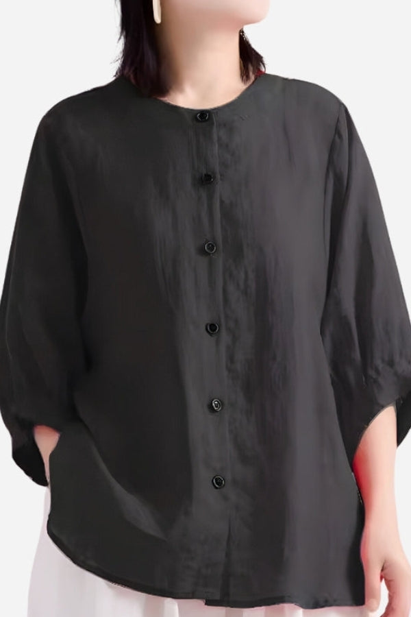 Blusa Relajada de Lino Fresco