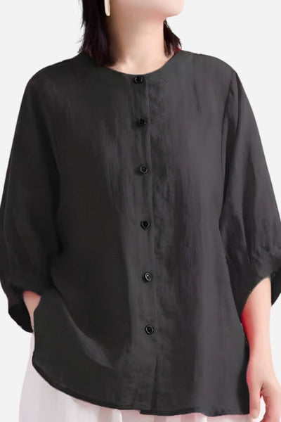 Blusa Relajada de Lino Fresco