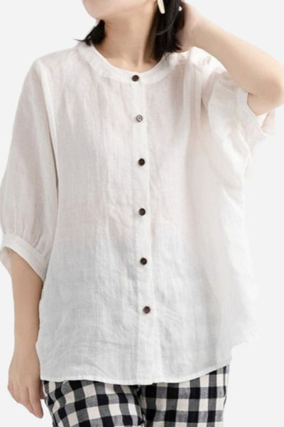 Blusa Relajada de Lino Fresco