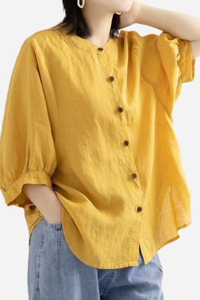 Blusa Relajada de Lino Fresco